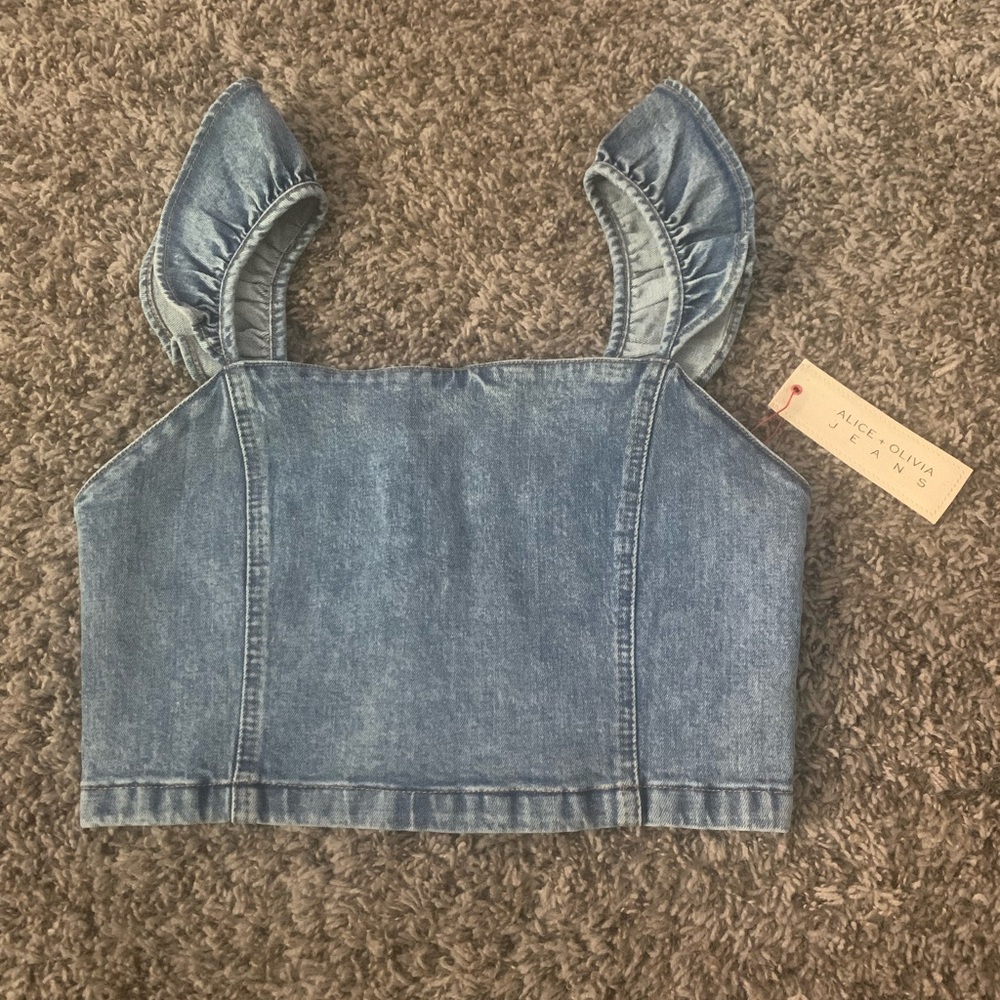 Alice + Olivia Jeans crop top. Size 10. NWT.